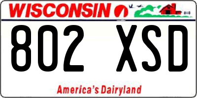 WI license plate 802XSD