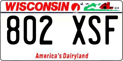 WI license plate 802XSF