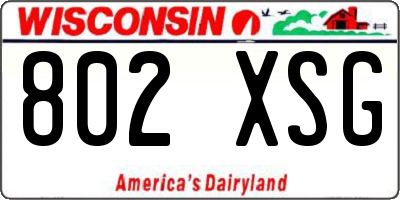WI license plate 802XSG
