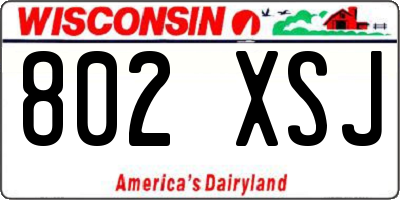 WI license plate 802XSJ