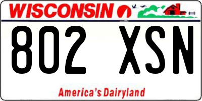 WI license plate 802XSN