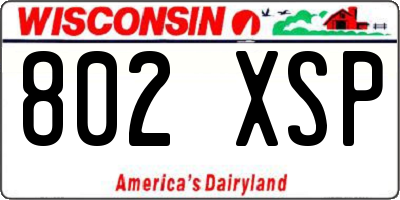 WI license plate 802XSP