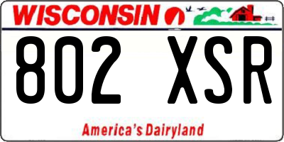 WI license plate 802XSR