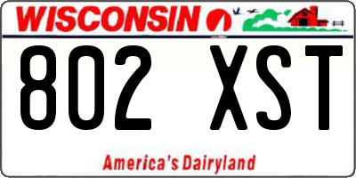 WI license plate 802XST