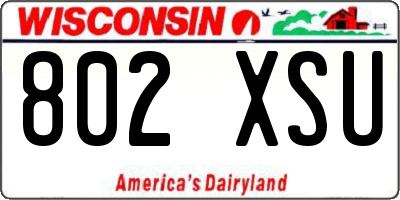 WI license plate 802XSU