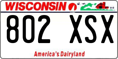 WI license plate 802XSX