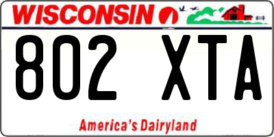 WI license plate 802XTA