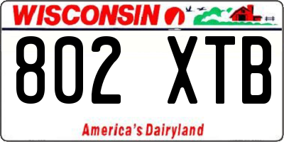 WI license plate 802XTB
