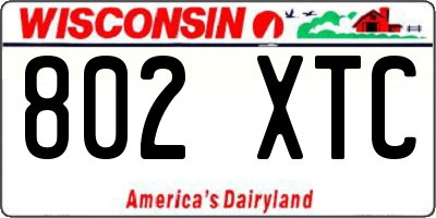 WI license plate 802XTC