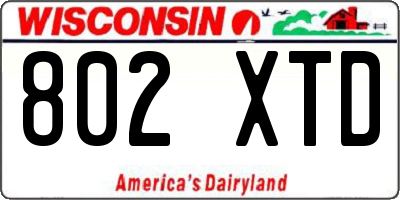 WI license plate 802XTD
