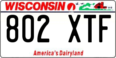WI license plate 802XTF