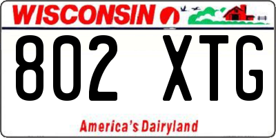 WI license plate 802XTG