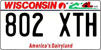 WI license plate 802XTH