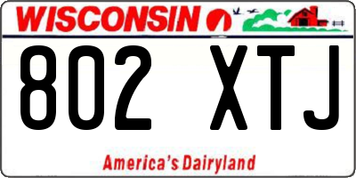 WI license plate 802XTJ