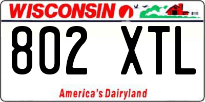 WI license plate 802XTL