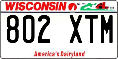 WI license plate 802XTM