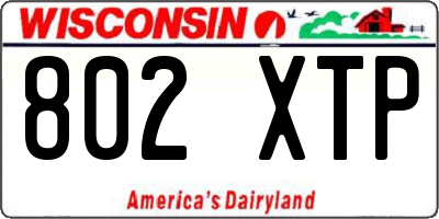 WI license plate 802XTP