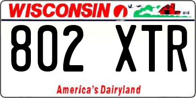 WI license plate 802XTR