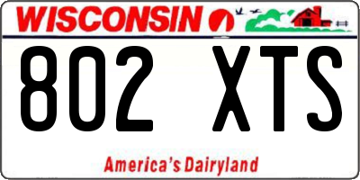 WI license plate 802XTS