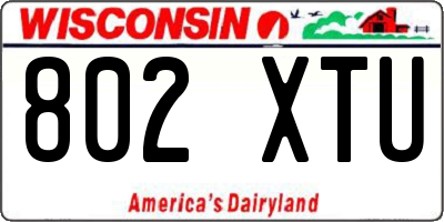 WI license plate 802XTU