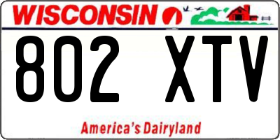 WI license plate 802XTV