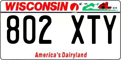 WI license plate 802XTY