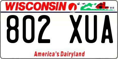 WI license plate 802XUA