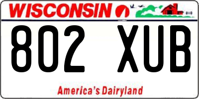 WI license plate 802XUB