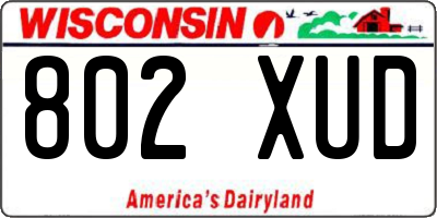 WI license plate 802XUD