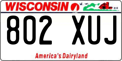 WI license plate 802XUJ