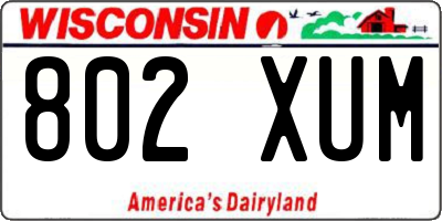 WI license plate 802XUM