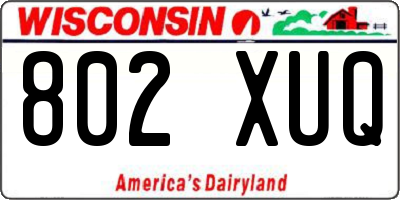 WI license plate 802XUQ