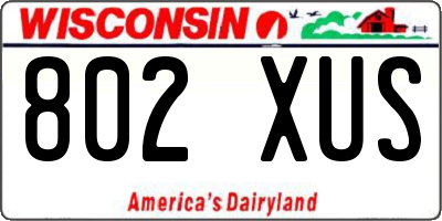 WI license plate 802XUS
