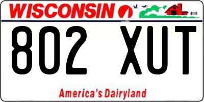 WI license plate 802XUT