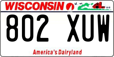 WI license plate 802XUW