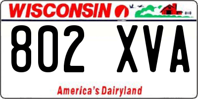 WI license plate 802XVA