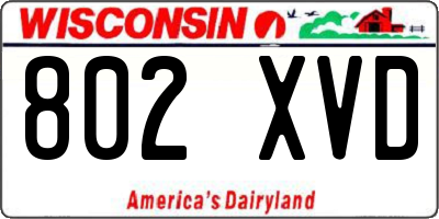 WI license plate 802XVD