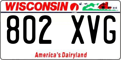 WI license plate 802XVG