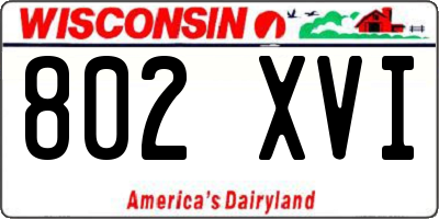 WI license plate 802XVI