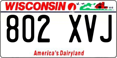 WI license plate 802XVJ