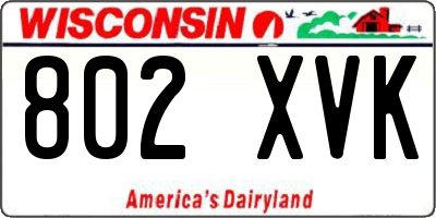 WI license plate 802XVK