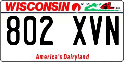 WI license plate 802XVN