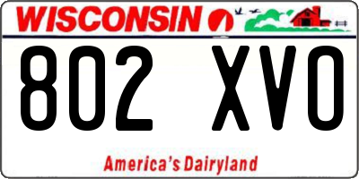 WI license plate 802XVO