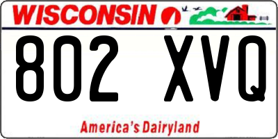 WI license plate 802XVQ