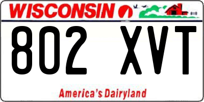WI license plate 802XVT