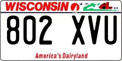 WI license plate 802XVU
