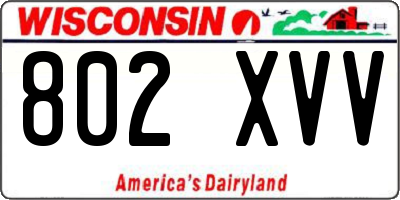 WI license plate 802XVV