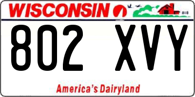 WI license plate 802XVY