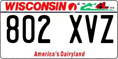 WI license plate 802XVZ