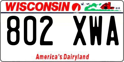 WI license plate 802XWA